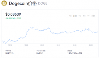 狗狗币价格行情 1doge币相当于多少钱？